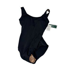 NWT L.L. Bean Women Beansport Sunblocking Swimwear Tanksuit Size 6 Black Classic